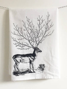 deer tree tea towel